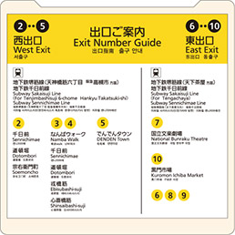 Exit locations chart (posted inside the gates)