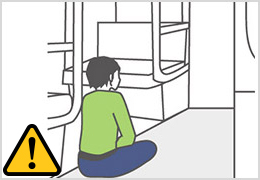 Sitting down on the floor