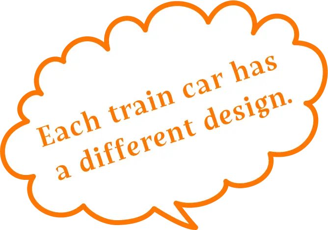 Eech train car has a different design.