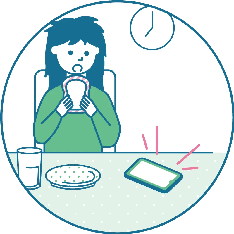 近鉄アプリからの通知に気付くイメージ