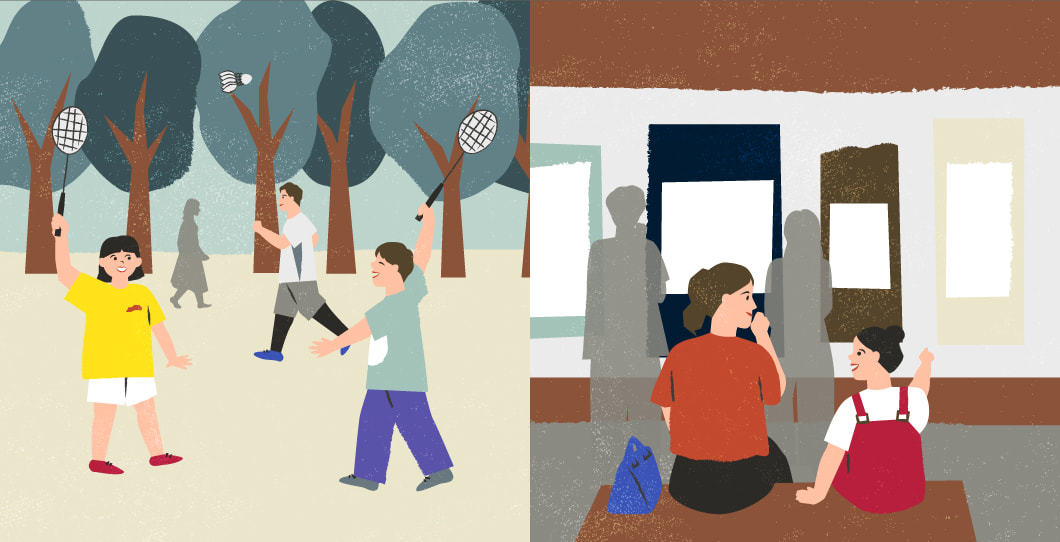 自然や文化との触れ合いをイメージしたイラスト