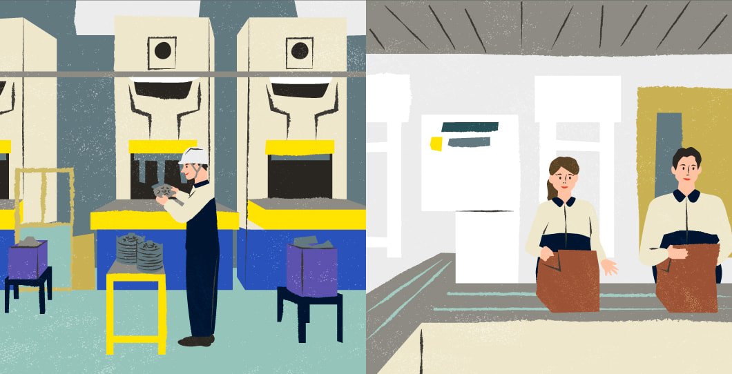 奈良県最大の工業団地のイラスト