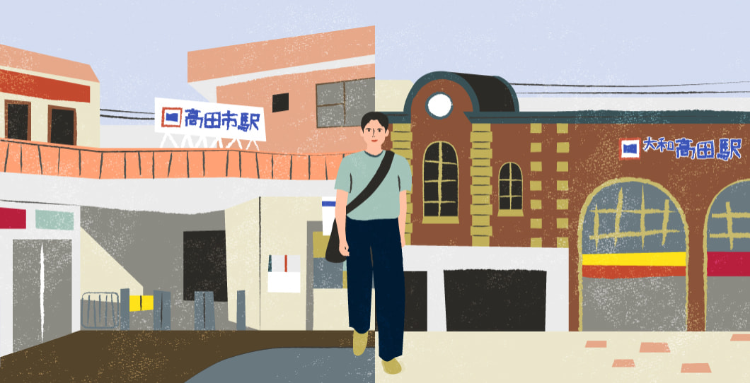 天王寺も難波も約30分の距離をイメージしたイラスト