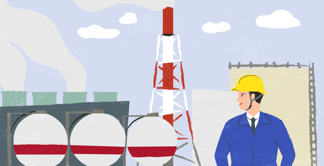 多様な業種の工場のイメージイラスト