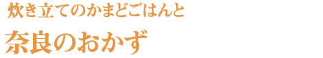 炊き立てのかまどごはんを奈良のおかずで