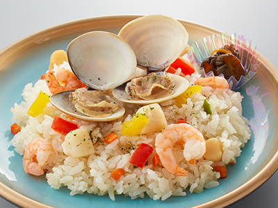 はまぐりのシーフードピラフ